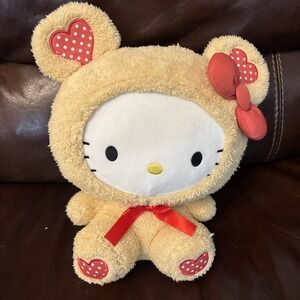 Sanrio Hello Kitty Yellow Bear Heart Costume 13" Plush Rare Stuffed Animal NWT